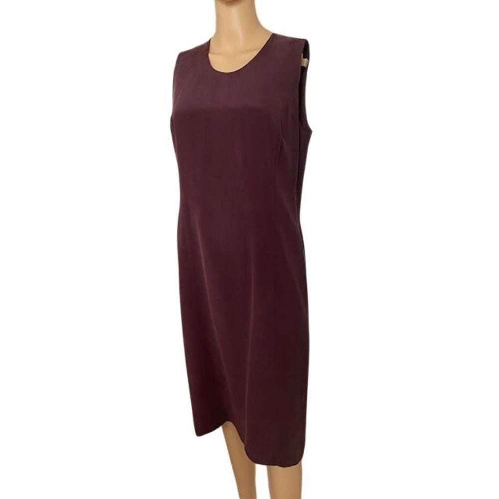 Weyburn Plum Purple Silk Shift Dress Women's 10 New w/ Tags Old Money Minimalist